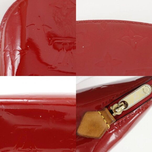 LOUIS VUITTON Pochette Cosmetic Pouch M90009 Rose Andian Red Monogram Vern... - Picture 10 of 12